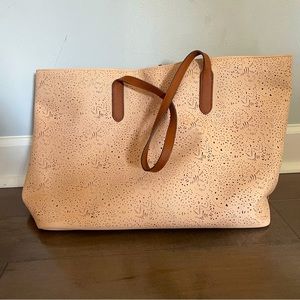 Rose Gold/Blush Medium Embellished Floral Tote Bag